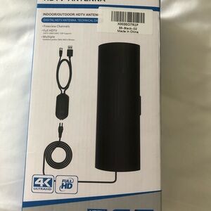 Black Indoor/Outdoor HDTV Antenna